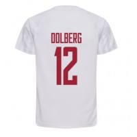 Dänemark Kasper Dolberg #12 Auswärtstrikot WM 2022 Kurzarm